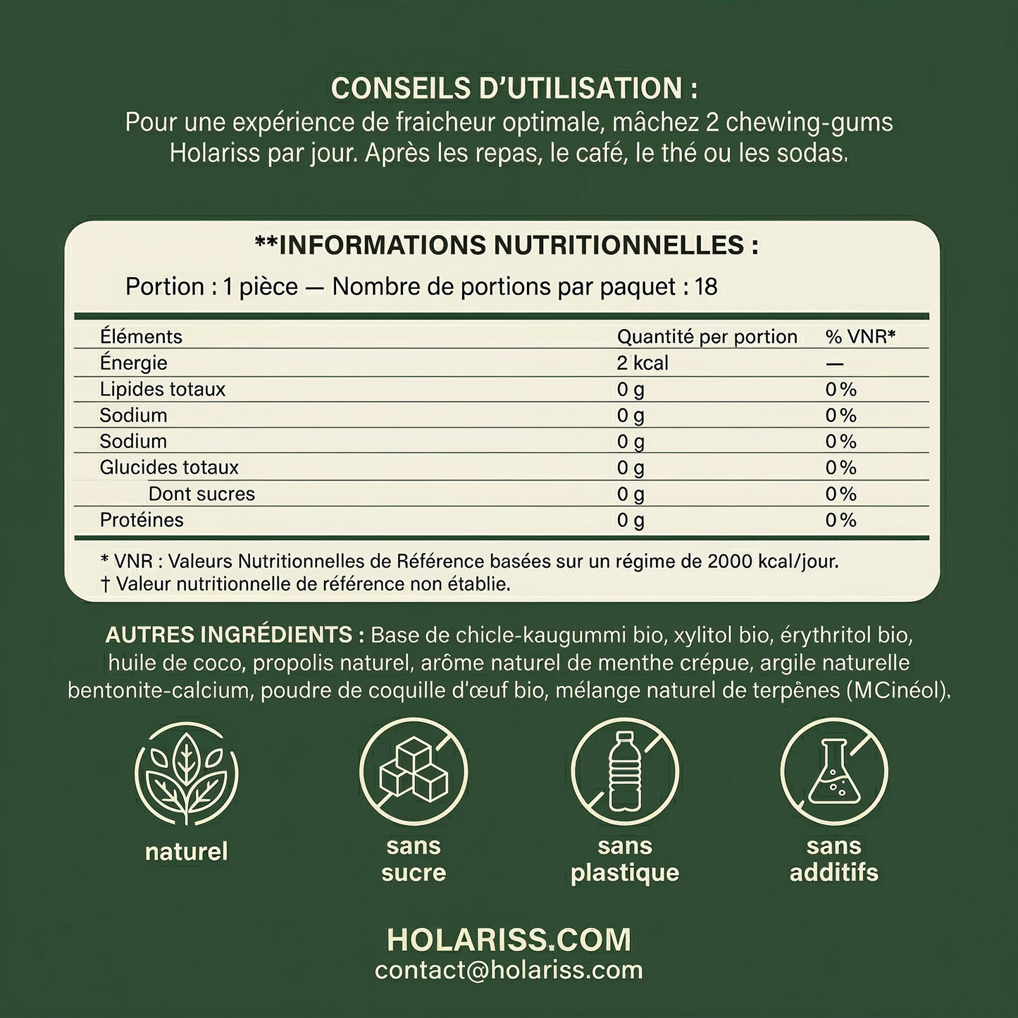 Holariss Chewing-gum Reminéralisant